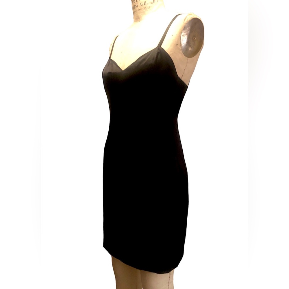 CHANEL LBD Black Silk Mini Cocktail Party Slip-Dress Sz 2